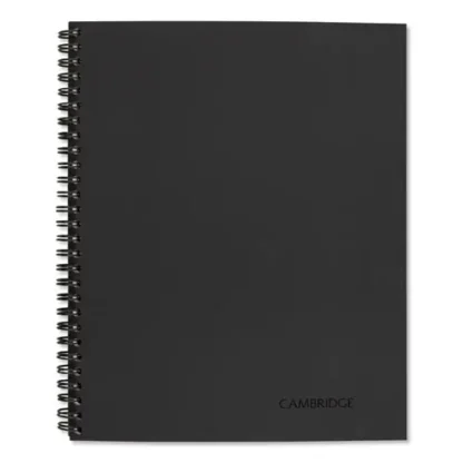 Cambridge® Wirebound Guided Business Notebook, Meeting Notes Format, Dark Gray Linen Cover, 80 Sheets, 11" x 8.25"