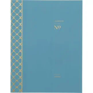 Cambridge® Workstyle Monthly Stitched Planner, Geometric Artwork, Seaside Blue/Gold Cover, 11 x 8.5, 12-Month (Jan to Dec), 2025