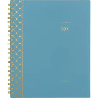 Cambridge® Workstyle Weekly/Monthly Planner, Geometric Artwork, Blue/Gold Cover, 11" x 9.38", 12-Month (Jan to Dec), 2025