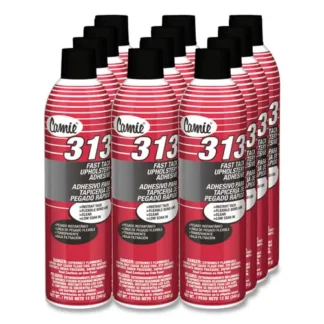 Camie® 313 Fast Tack Upholstery Adhesive, 12 oz Aerosol Spray, Dries Clear, Dozen