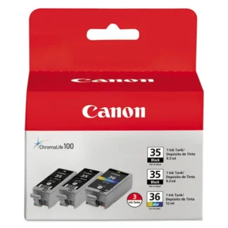 Canon® 1509B007 (CLI-36) Ink, Black/Tri-Color, 3/Pack