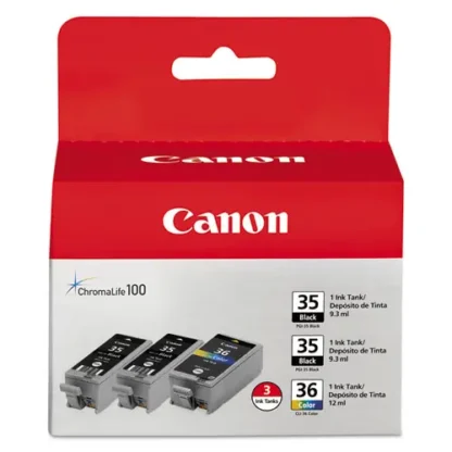 Canon® 1509B007 (CLI-36) Ink, Black/Tri-Color, 3/Pack