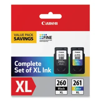 Canon® 3706C005 (CL-261XL/PG-260XL) High-Yield Ink Cartridges, Black and Color