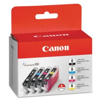 Canon® CLI8 4-Color Multipack, CLI8BK, CLI8C, CLI8G, CLI8M, CLI8R, CLI8Y Ink Tank