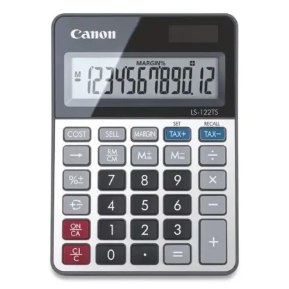 Canon® LS-122TS Desktop Calculator, 12-Digit LCD