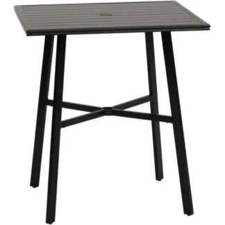 Cape Soleil Outdoor Commercial Aluminum Furniture – 42″ Square Slat Top Pub Table
