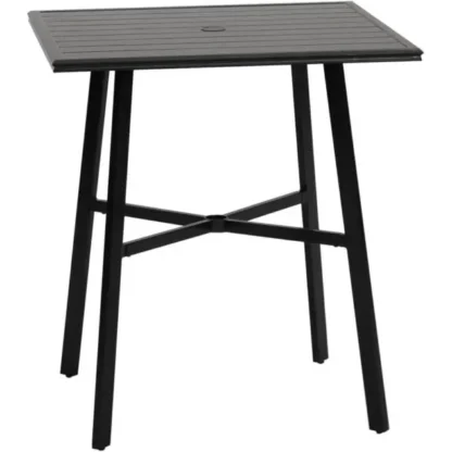 Cape Soleil Outdoor Commercial Aluminum Furniture – 42″ Square Slat Top Pub Table
