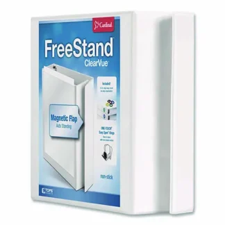 Cardinal® FreeStand Easy Open Locking Slant-D Ring Binder, 3 Rings, 2" Capacity, 11 x 8.5, White