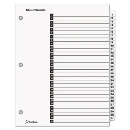 Cardinal® OneStep® Printable Table of Contents and Dividers