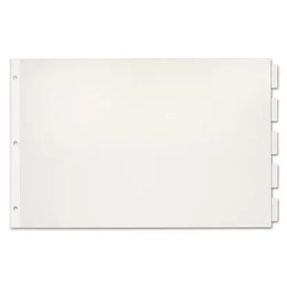 Cardinal® Paper Insertable Dividers, 5-Tab, White, Clear Tabs