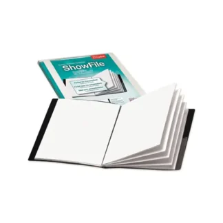 Cardinal® ShowFile Display Book with Custom Cover Pocket, Black, 12 Sleeves, Letter-Size