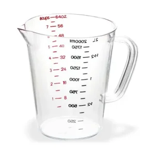 Carlisle Commercial Measuring Cup, 0.5 gal, Plastic, Clear