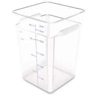 Carlisle Squares Polycarbonate Food Storage Container, Clear, 22 qt
