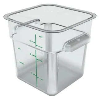Carlisle Squares Polycarbonate Food Storage Container, 4 qt, Clear Plastic