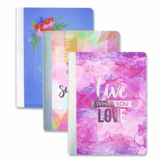 Carolina Pad® Silver Lining Composition Book, Medium/College Rule, 100 Sheets, 9.84" x 7.67", Assorted Covers