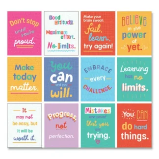 Carson-Dellosa Education Mini Posters, Growth Mindset Quotes, 8.5 x 11, 12/Set