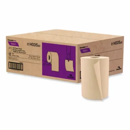 Cascades PRO Select Hardwound Roll Towels, 1-Ply, 7.88" x 350 ft, Natural, 12 Rolls/Carton