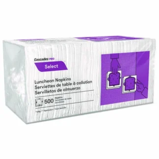 Cascades PRO Select Luncheon Napkins, 1 Ply, 12 x 12, White, 500/Pack, 6,000/Carton