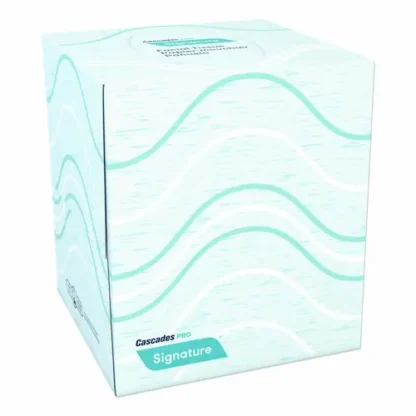 Cascades PRO Signature Facial Tissue, 2-Ply, White, Cube, 90 Sheets/Box, 36 Boxes/Carton