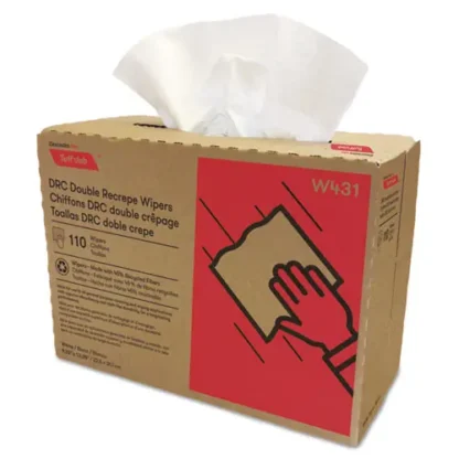 Cascades PRO Tuff-Job Double Recrepe Wipers, 9.25 x 12.5, White, 110/Box, 12 Boxes/Carton