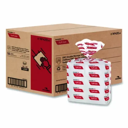 Cascades PRO Tuff-Job S400 DRC Wipers, Medium, 12 x 13, White, 60/Pack, 18 Pack/Carton