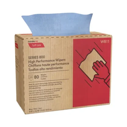 Cascades PRO Tuff-Job Spunlace Towels, Pop-Up Box, Blue, 80 Towels/Box, 5 Boxes/Carton