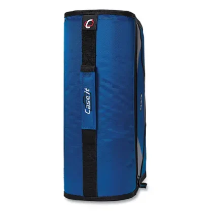 Case it™ King Size Mighty Zip Tab Binder, 3 Rings, 4" Capacity, 11 x 8.5, Blue