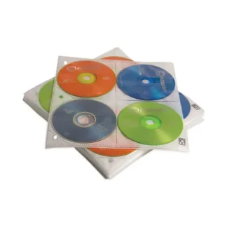 Case Logic® Two-Sided CD Storage Sleeves for Ring Binder, 8 Disc Capacity, Clear, 25 Sleeves