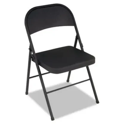 Chair, Folding, All Steel, Black