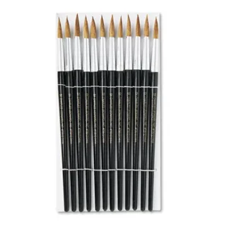 Charles Leonard® Artist Brush, Size 12, Camel Hair, Round Profile, 12/Pack