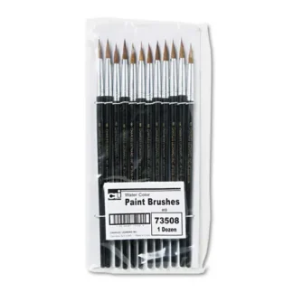 Charles Leonard® Artist Brush, Size 8, Camel Hair, Round Profile, 12/Pack