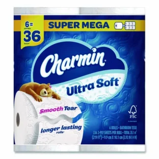 Charmin® Ultra Soft Bathroom Tissue, Septic Safe, 2-Ply, White, 6 Rolls/Pack