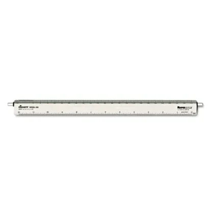 Chartpak® Adjustable Triangular Scale Aluminum Architects Ruler, 12" Long, Silver