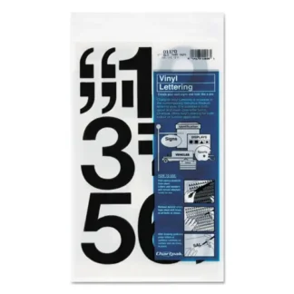 Chartpak® Press-On Vinyl Self-Adhesive Numbers, Black, 3" Tall, 10/Pack