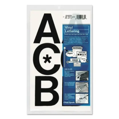 Chartpak® Press-On Vinyl Self-Adhesive Uppercase Letters, Black, 3" Tall, 50/Pack
