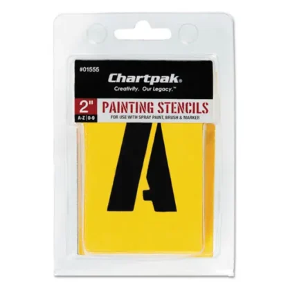 Chartpak® Professional Lettering Stencils, Painting Stencil Set, A-Z Set/0-9, 2", Manila, 35/Set