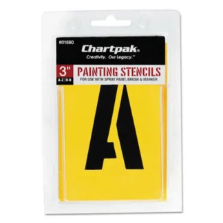 Chartpak® Professionial Lettering Stencils, Painting Stencil Set, A-Z Set/0-9, 3", Manila, 35/Set