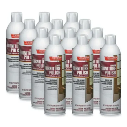 Chase Products Champion Sprayon Furniture Polish, Lemon, 17 oz Aerosol Spray, 12/Carton