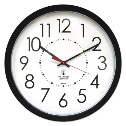Chicago Lighthouse Electric Contemporary Clock, Black Case, AC Powered