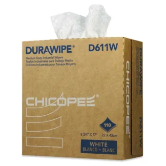 Chicopee® Durawipe Medium-Duty Industrial Wipers, 3-Ply, White, 8.8" x 17", 110 Wipes/Box, 12 Boxes/Carton (Non-Stock Item - Extended Delivery Time)