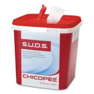 Chicopee® S.U.D.S Bucket with Lid, Red/White, 3/Carton