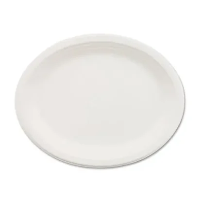 Chinet® Classic Paper Dinnerware Platter, 9.75" x 12.5", White, 500/Carton