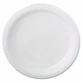 Chinet® Heavyweight Plastic Plates, 9" dia, White, 125/Pack, 4 Packs/Carton