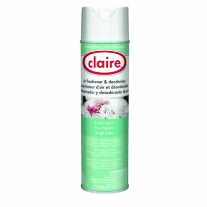 Claire® Aerosol Air Freshener and Deodorizer, Fresh Linen, 10 oz Aerosol Spray, 12 Cans