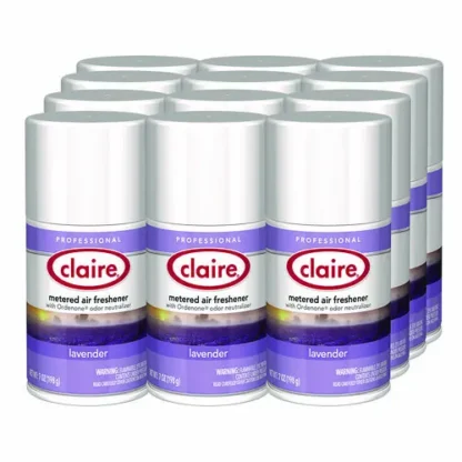 Claire® Metered Air Freshener, Lavender, 11 oz Aerosol Spray, 12/Carton