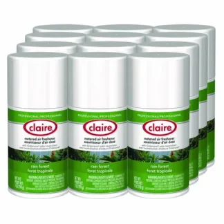 Claire® Metered Air Freshener, Rain Forest, 11 oz Aerosol Spray, 12/Carton