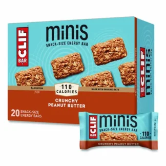 CLIF® Bar Energy Bar, Mini Crunchy Peanut Butter, 0.99 oz Bar, 20/Box