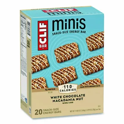 CLIF® Bar Energy Bar Minis, White Chocolate Macadamia Nut, 1 oz, 20/Box