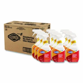 Clorox® Disinfecting Bio Stain and Odor Remover, Fragranced, 32 oz Spray Bottle, 9/Carton