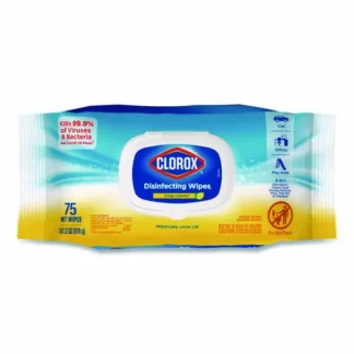 Clorox® Disinfecting Cleaning Wipes, Flex Pack, Lemon Scent, White, 75 Towels/Box